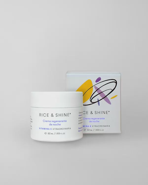 Crema de Noche - Cuidado de la piel - Rice & Shine la mayor concentración de vitamina E para cuidar tu piel. 1