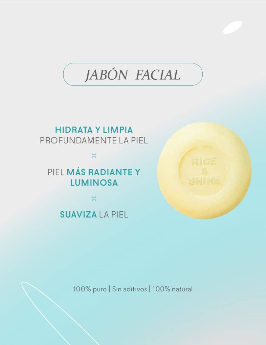 Jabón Facial - Cuidado de la piel - Rice & Shine la mayor concentración de vitamina E para cuidar tu piel. 4